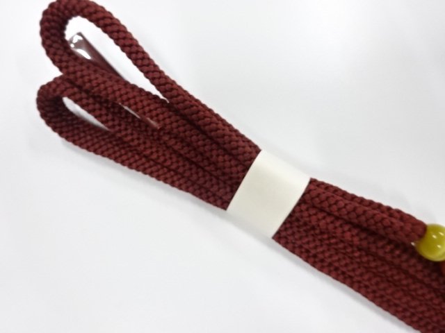  未使用品　天然石帯留め・正絹手組帯締めセット